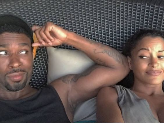 Claudia Jordan and her beau snap a cute ussie.