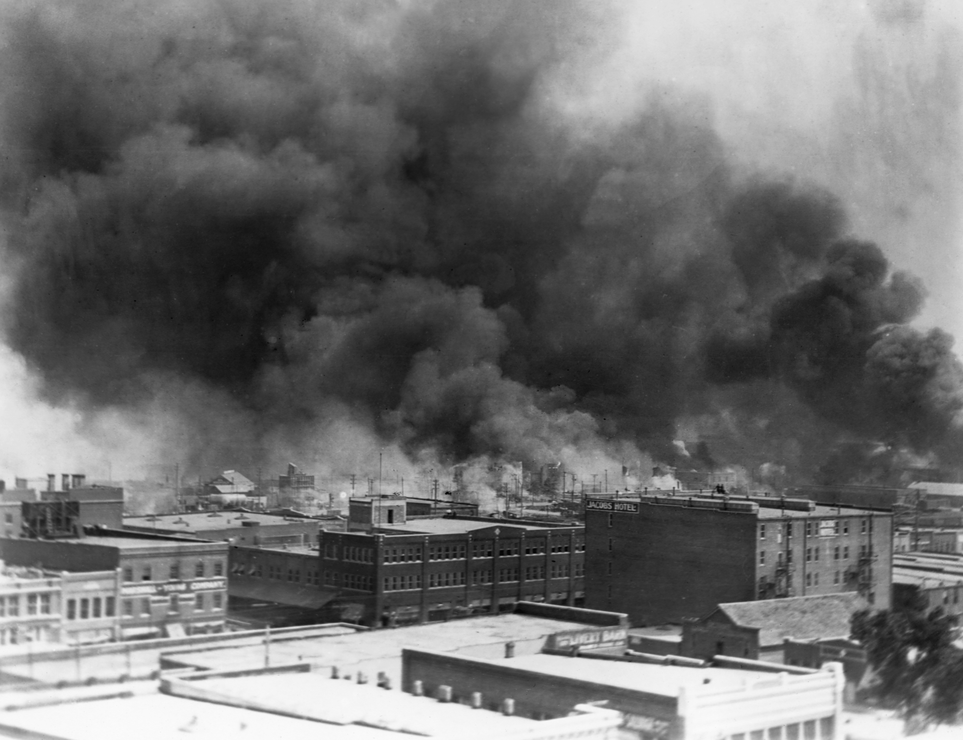 Burning Buildings During Race Riot of 1921