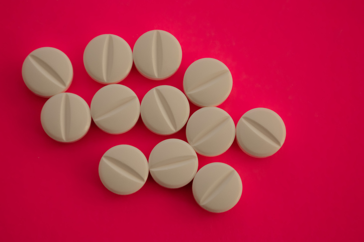 cluster of medicinal white prescription pills