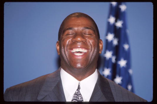 Magic Johnson Speaks In New York City