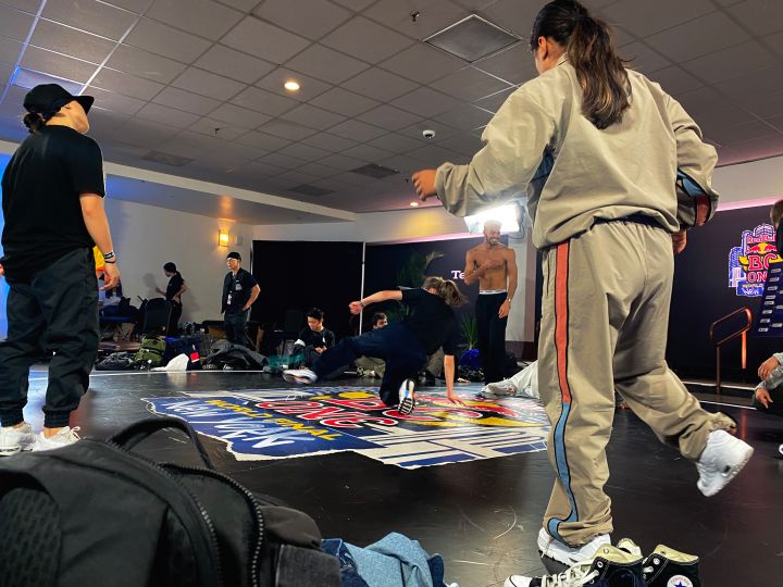 A B-girl practice session at the Red Bull BC One 2022 World Final