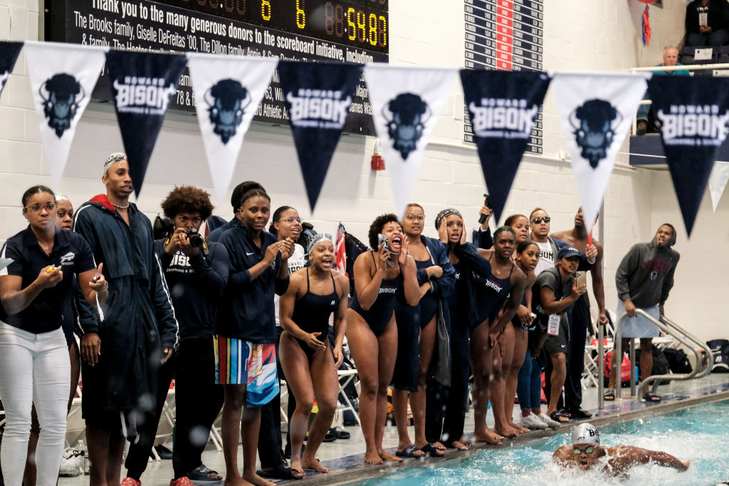 WASHINGTON, US - OCTOBER 1: Members of the Howard University sw