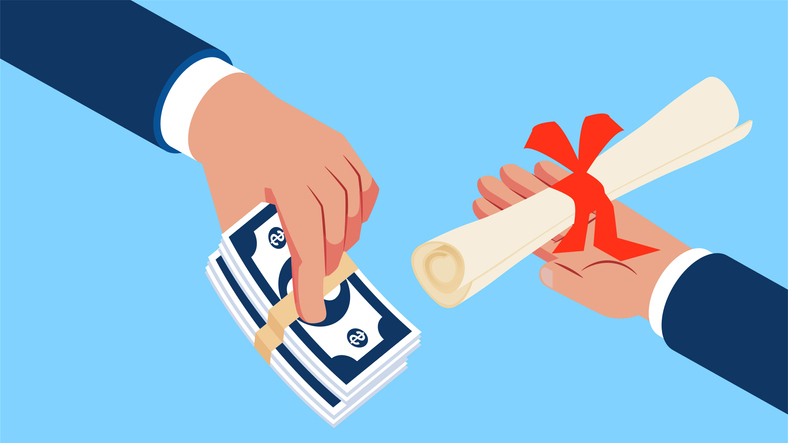 Purchase of diplomas or honorary certificates, education fees, student loans or education fees and debts, money in hand to purchase honorary certificates