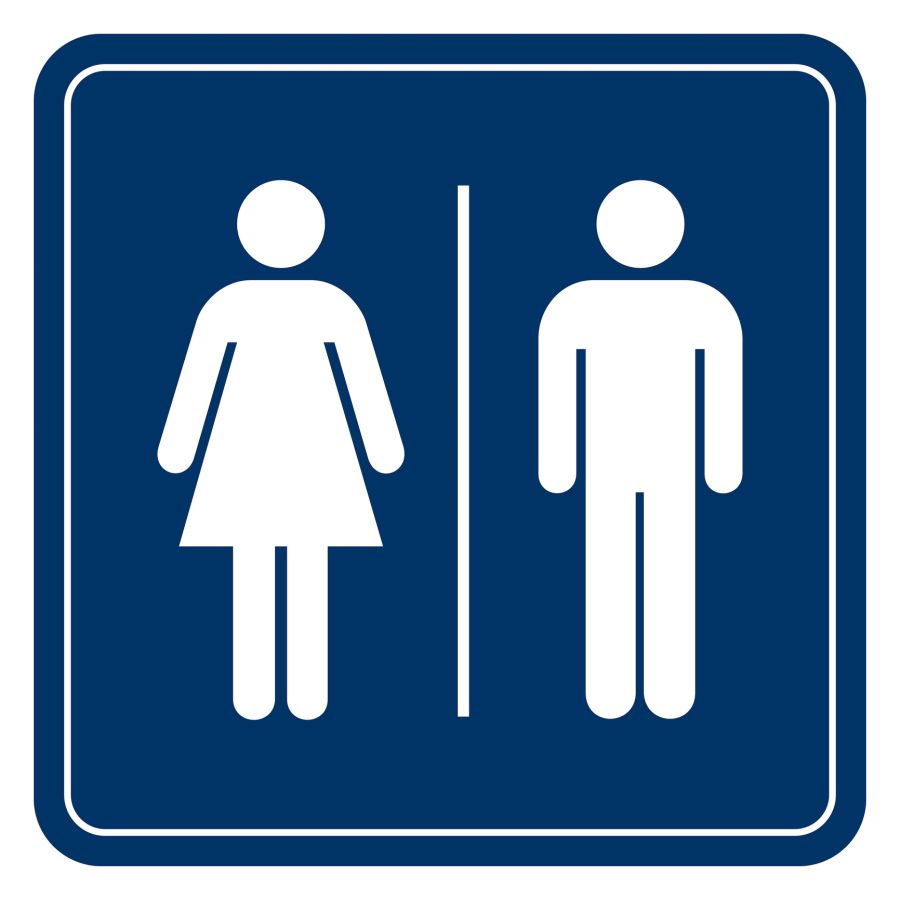 Male and female toilets