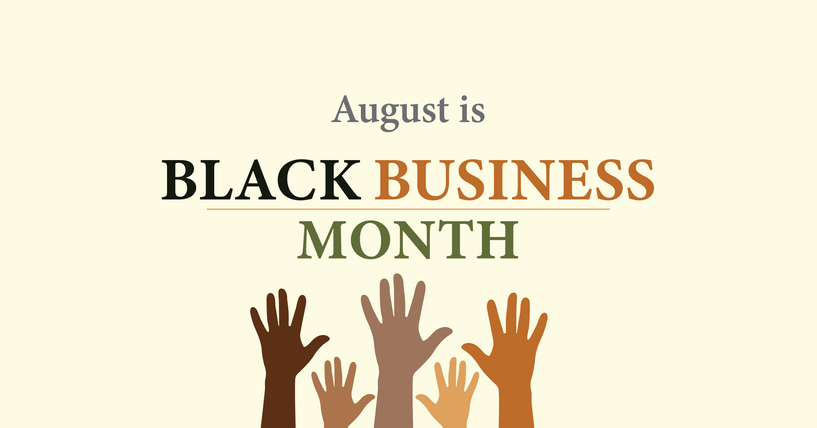 August is Black Business Month. Celebrating Black-Owned Business. Vector banner, poster.