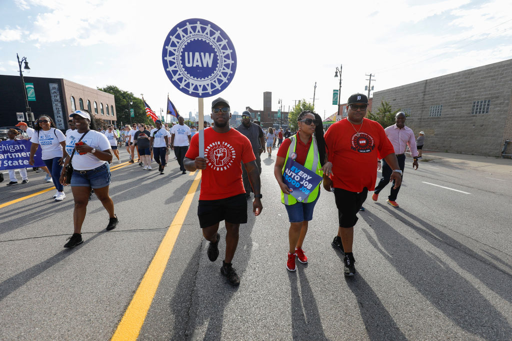 United Auto Workers Members March In Detroit Labor Day Parade