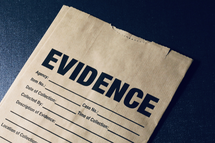 Crime scene paper bag for investigation clues