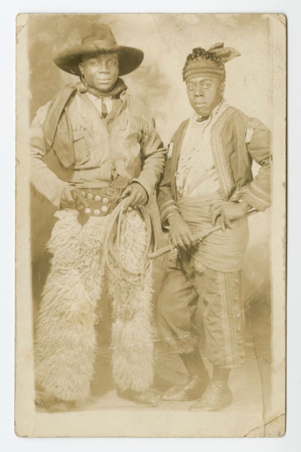 Photographic Postcard Portrait Of Two Men In Western Attire