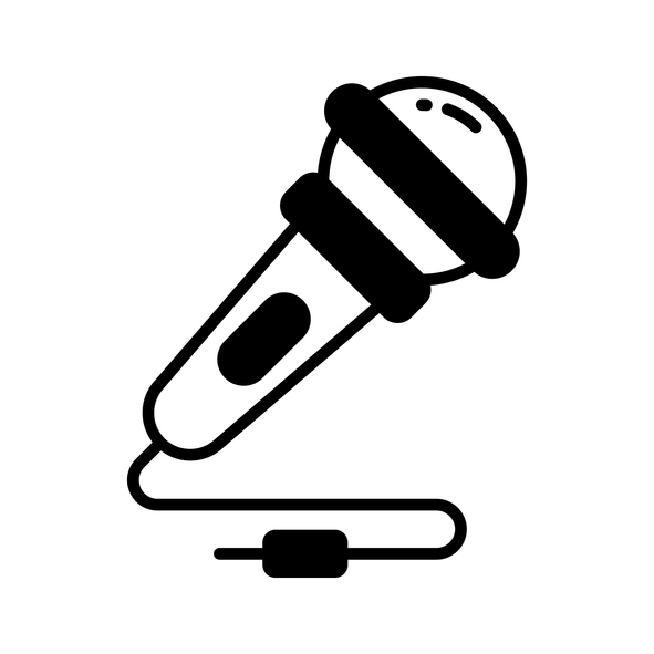 Microphone vector design isolated on white background, ready to use icon.