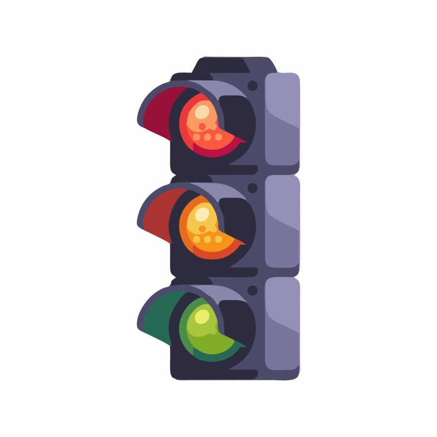 Vector graphics of traffic light