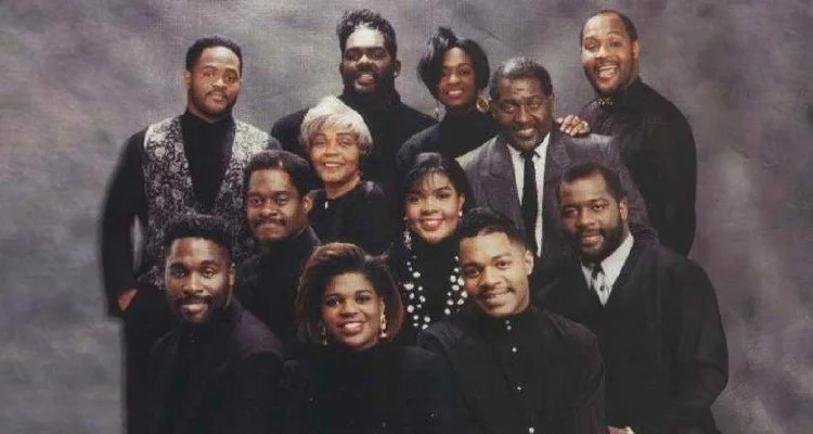 The WInans Family posing for a family photo back in the day