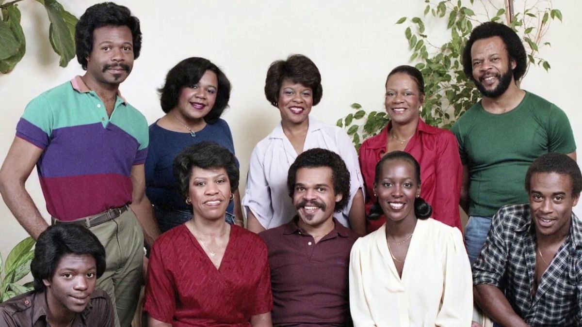 The Hawkins family posing for a family photo back in the day