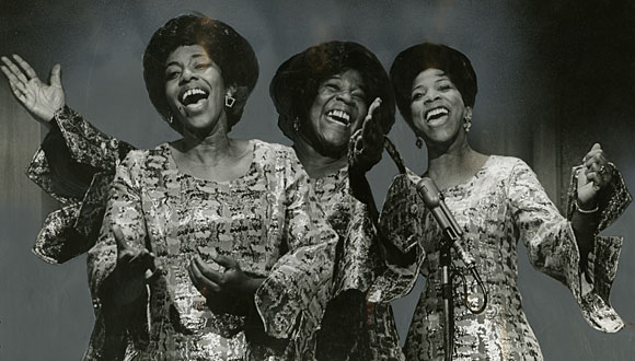 The Barrett Sisters posing for a family photo back in the day