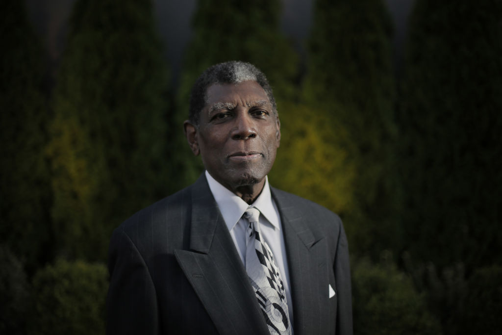 Former Warriors player and coach Al Attles poses for a photo at a reception honoring Warriors greats on Monday, who will inducted into the NBA Hall of Fame later in the week. Soon-to-be NBA basketball Hall of Famers, Al Attles Mitch Richmond and Sarunas M