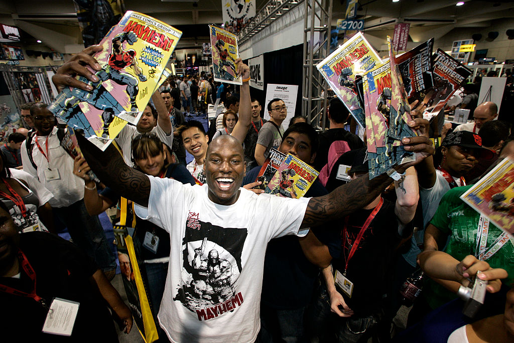 R&B singer, songwriter, rapper, actor, former fashion model and now, superhero; Tyrese Gibson,cente